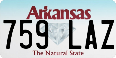 AR license plate 759LAZ