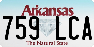 AR license plate 759LCA