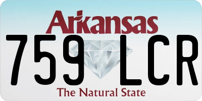 AR license plate 759LCR