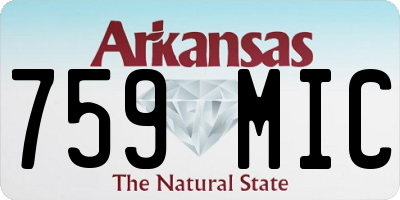 AR license plate 759MIC