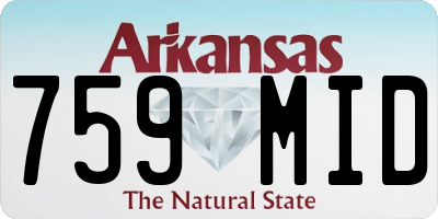 AR license plate 759MID