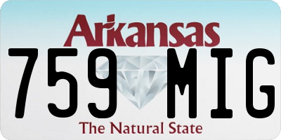 AR license plate 759MIG