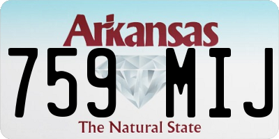 AR license plate 759MIJ