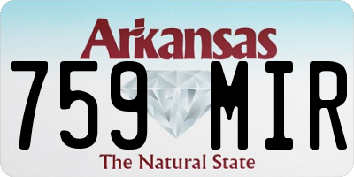 AR license plate 759MIR