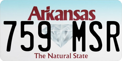 AR license plate 759MSR