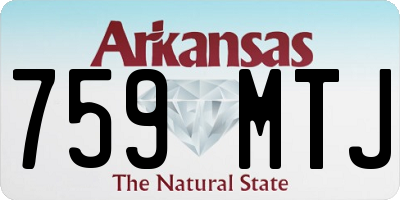 AR license plate 759MTJ