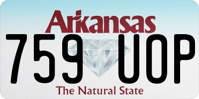 AR license plate 759UOP