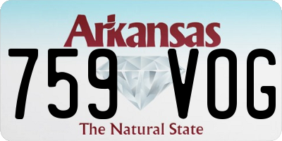 AR license plate 759VOG