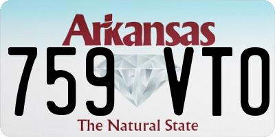 AR license plate 759VTO