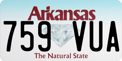 AR license plate 759VUA