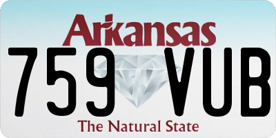 AR license plate 759VUB