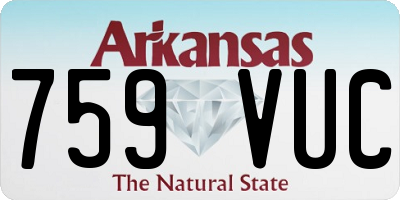 AR license plate 759VUC