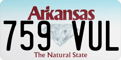 AR license plate 759VUL