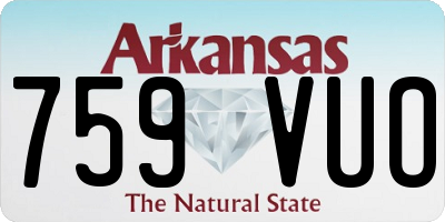 AR license plate 759VUO