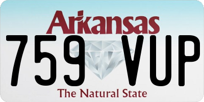 AR license plate 759VUP