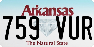 AR license plate 759VUR