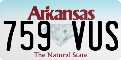 AR license plate 759VUS