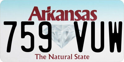 AR license plate 759VUW
