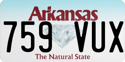 AR license plate 759VUX