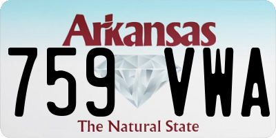 AR license plate 759VWA