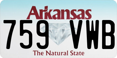 AR license plate 759VWB