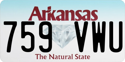 AR license plate 759VWU