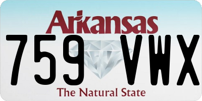 AR license plate 759VWX