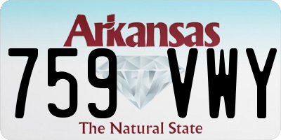 AR license plate 759VWY