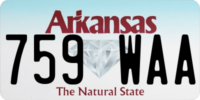 AR license plate 759WAA