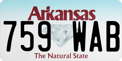 AR license plate 759WAB