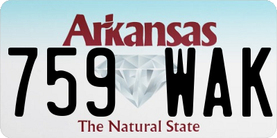 AR license plate 759WAK