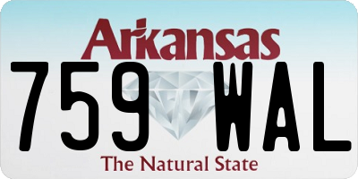 AR license plate 759WAL