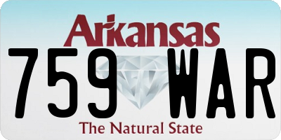 AR license plate 759WAR