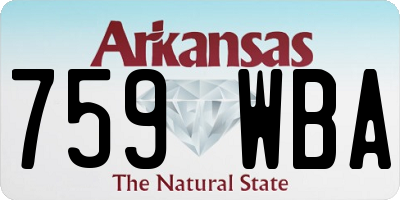 AR license plate 759WBA