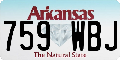 AR license plate 759WBJ