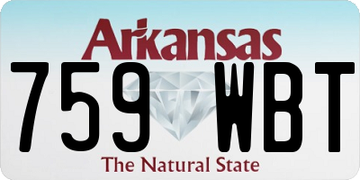 AR license plate 759WBT