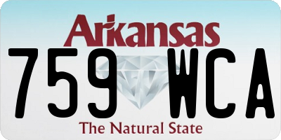 AR license plate 759WCA