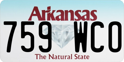 AR license plate 759WCO