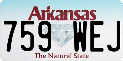 AR license plate 759WEJ