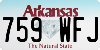 AR license plate 759WFJ
