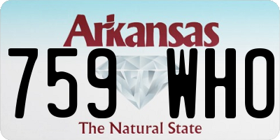 AR license plate 759WHO