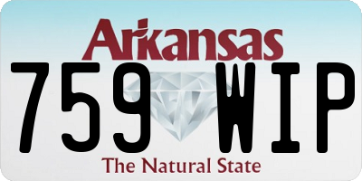 AR license plate 759WIP