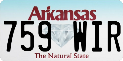 AR license plate 759WIR