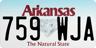 AR license plate 759WJA