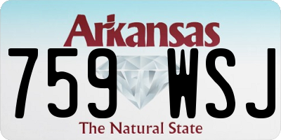 AR license plate 759WSJ