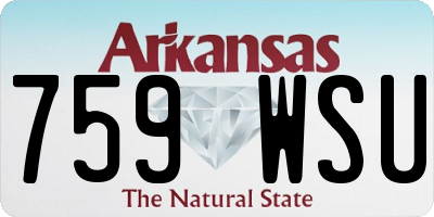 AR license plate 759WSU