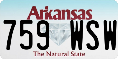 AR license plate 759WSW