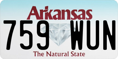 AR license plate 759WUN
