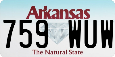 AR license plate 759WUW