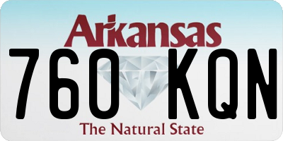 AR license plate 760KQN